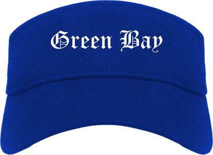 Green Bay Wisconsin WI Old English Mens Visor Cap Hat Royal Blue