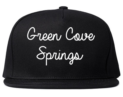 Green Cove Springs Florida FL Script Mens Snapback Hat Black