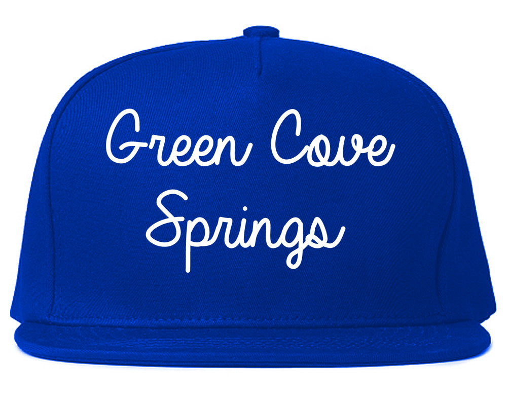 Green Cove Springs Florida FL Script Mens Snapback Hat Royal Blue