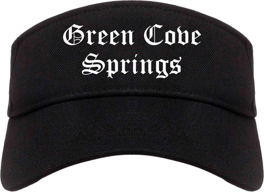 Green Cove Springs Florida FL Old English Mens Visor Cap Hat Black