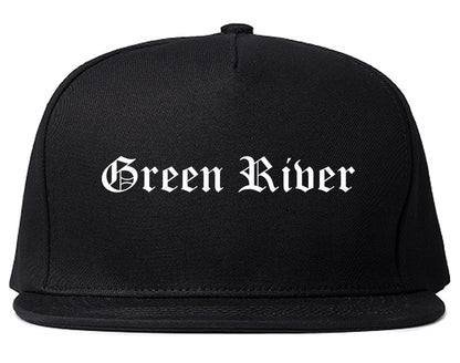 Green River Wyoming WY Old English Mens Snapback Hat Black