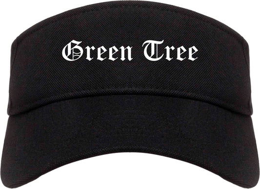 Green Tree Pennsylvania PA Old English Mens Visor Cap Hat Black
