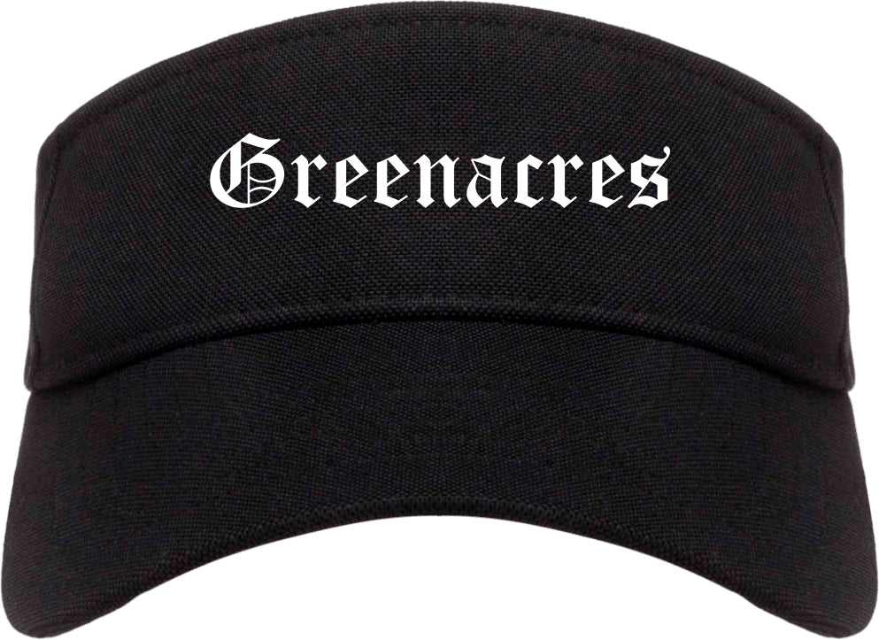 Greenacres Florida FL Old English Mens Visor Cap Hat Black
