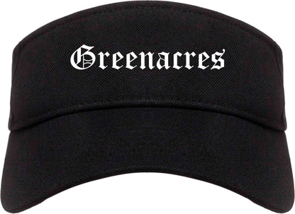 Greenacres Florida FL Old English Mens Visor Cap Hat Black