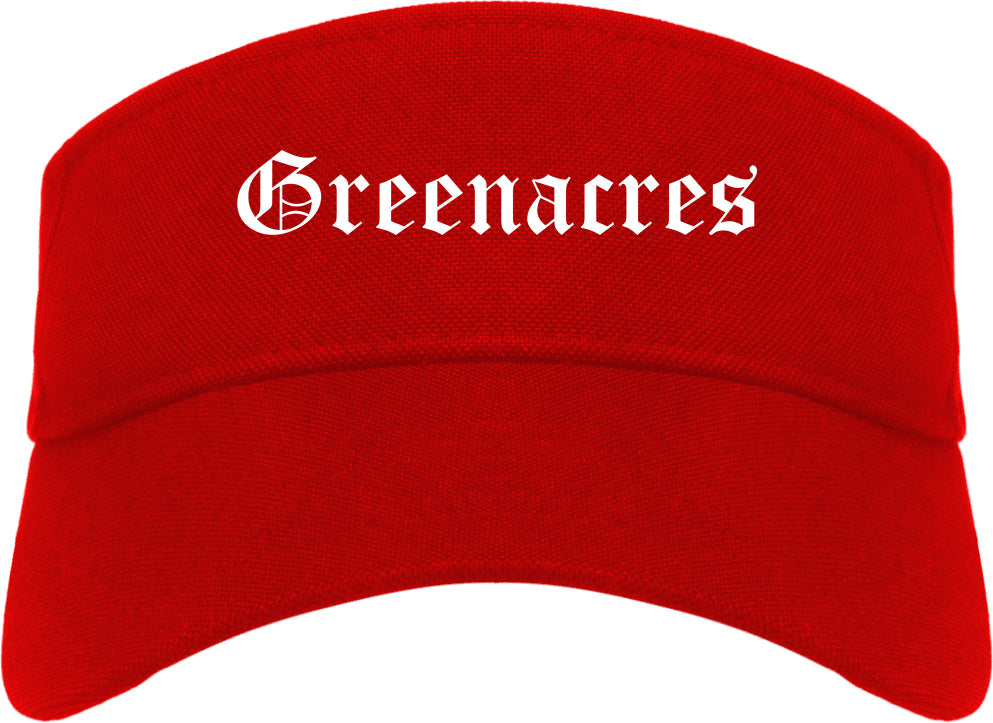 Greenacres Florida FL Old English Mens Visor Cap Hat Red