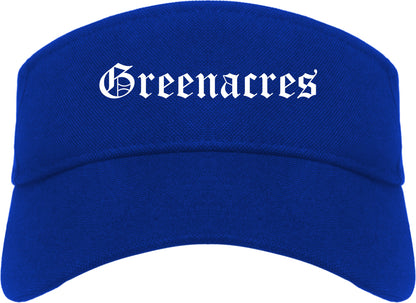 Greenacres Florida FL Old English Mens Visor Cap Hat Royal Blue
