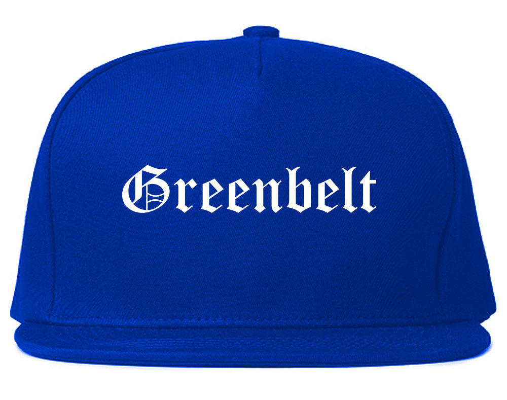 Greenbelt Maryland MD Old English Mens Snapback Hat Royal Blue