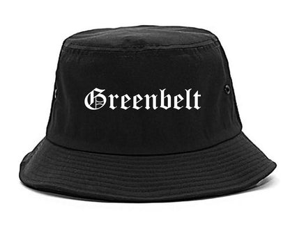 Greenbelt Maryland MD Old English Mens Bucket Hat Black