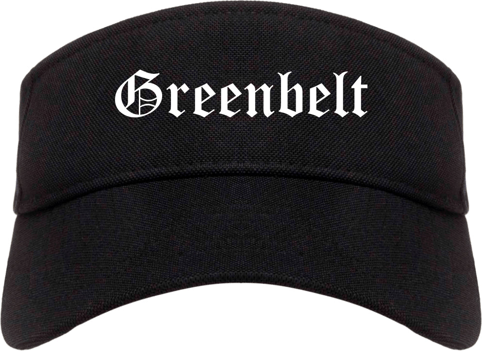 Greenbelt Maryland MD Old English Mens Visor Cap Hat Black