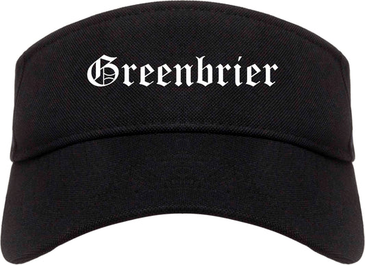 Greenbrier Arkansas AR Old English Mens Visor Cap Hat Black