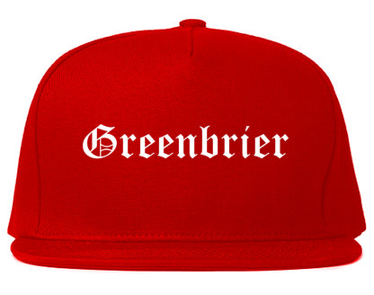 Greenbrier Tennessee TN Old English Mens Snapback Hat Red