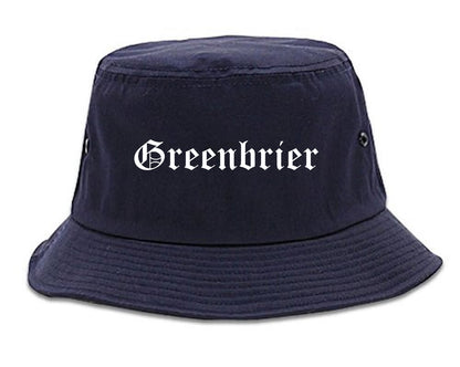 Greenbrier Tennessee TN Old English Mens Bucket Hat Navy Blue