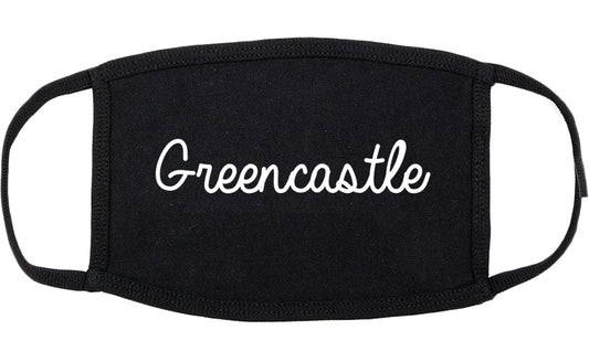 Greencastle Indiana IN Script Cotton Face Mask Black