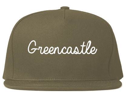 Greencastle Indiana IN Script Mens Snapback Hat Grey