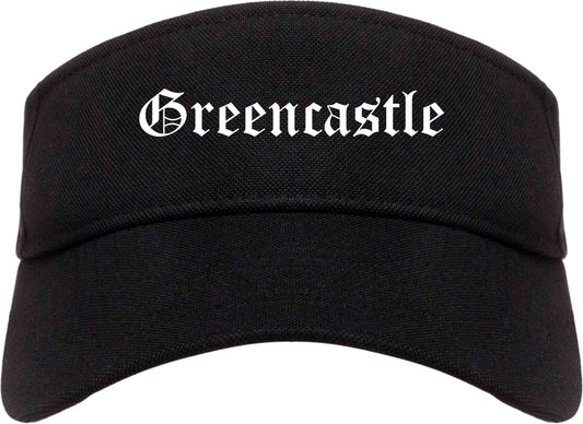 Greencastle Indiana IN Old English Mens Visor Cap Hat Black