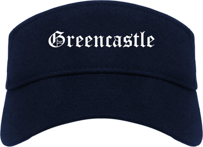 Greencastle Indiana IN Old English Mens Visor Cap Hat Navy Blue
