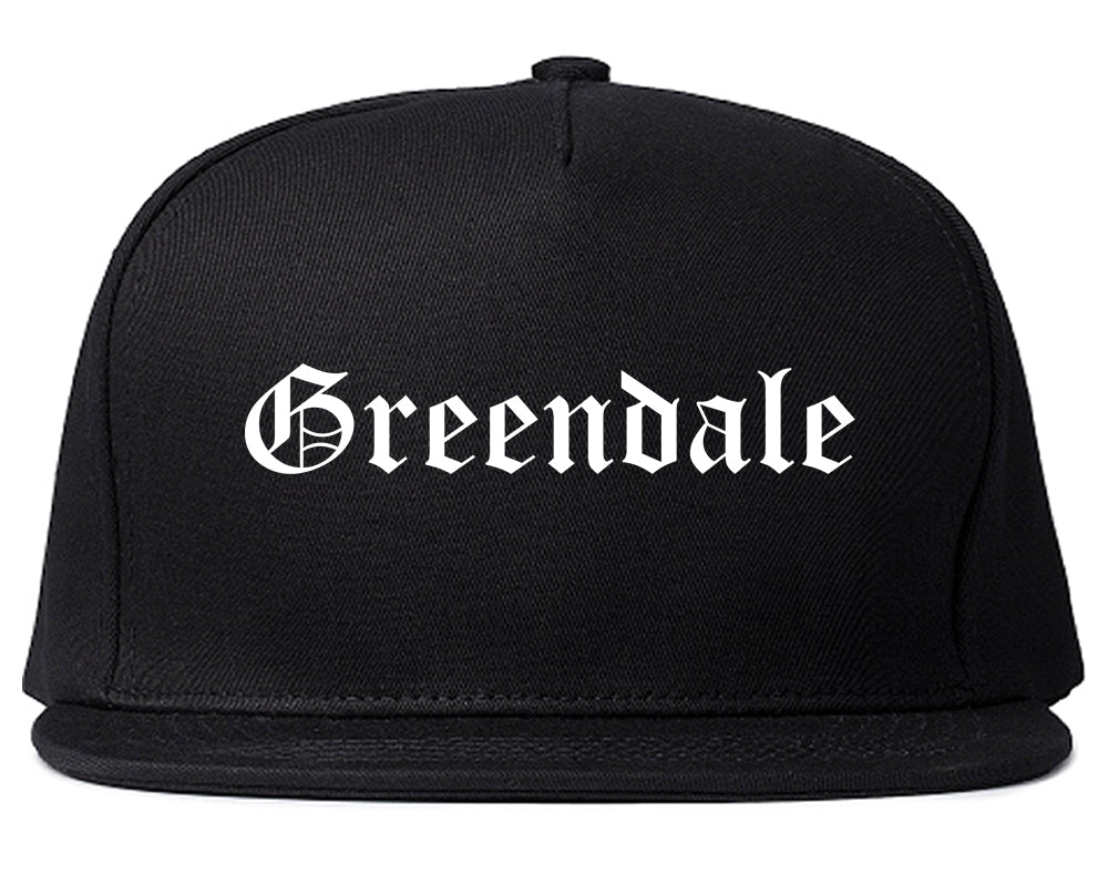 Greendale Indiana IN Old English Mens Snapback Hat Black
