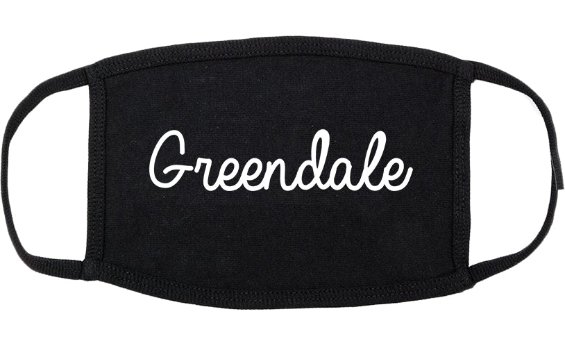 Greendale Indiana IN Script Cotton Face Mask Black