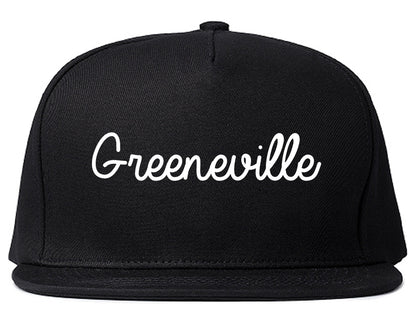 Greeneville Tennessee TN Script Mens Snapback Hat Black