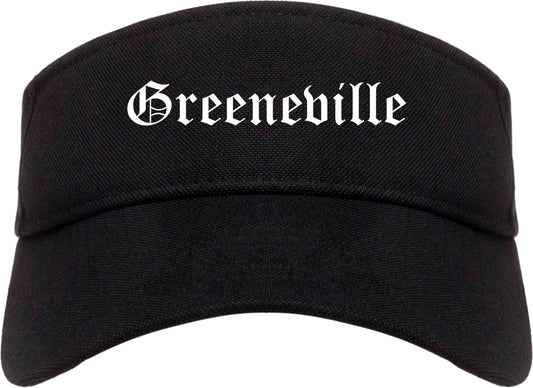 Greeneville Tennessee TN Old English Mens Visor Cap Hat Black