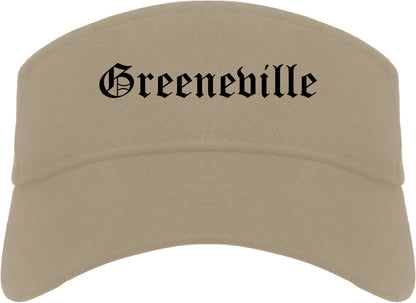 Greeneville Tennessee TN Old English Mens Visor Cap Hat Khaki