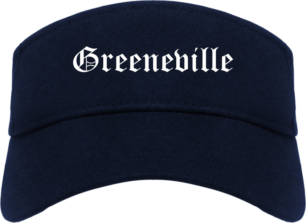 Greeneville Tennessee TN Old English Mens Visor Cap Hat Navy Blue
