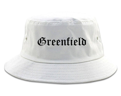 Greenfield California CA Old English Mens Bucket Hat White