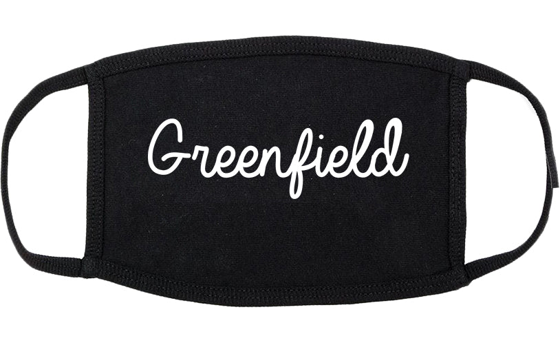 Greenfield Ohio OH Script Cotton Face Mask Black