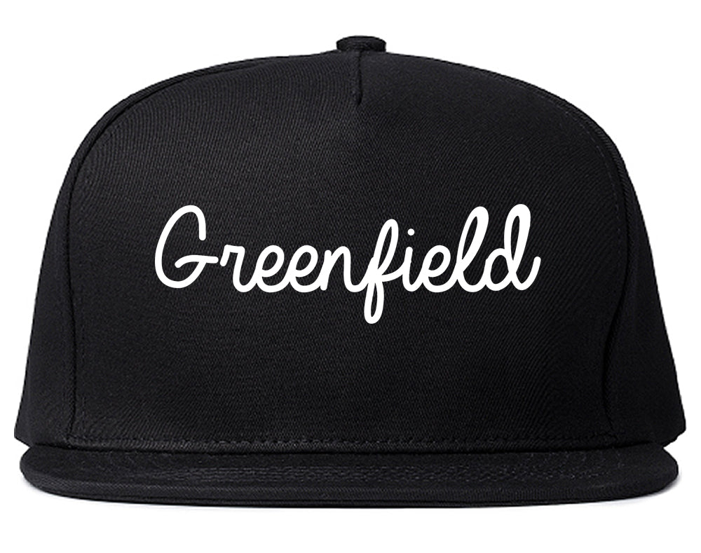 Greenfield Ohio OH Script Mens Snapback Hat Black