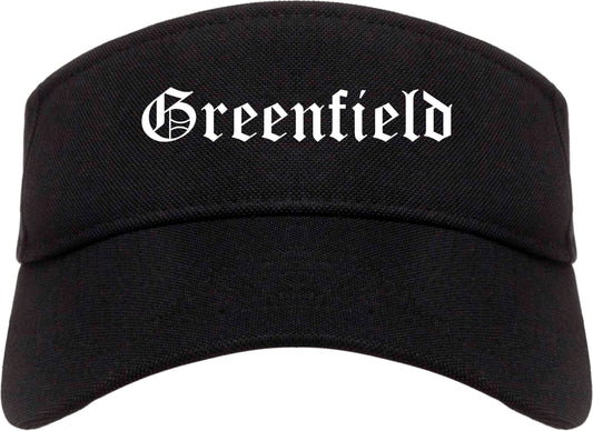 Greenfield Ohio OH Old English Mens Visor Cap Hat Black