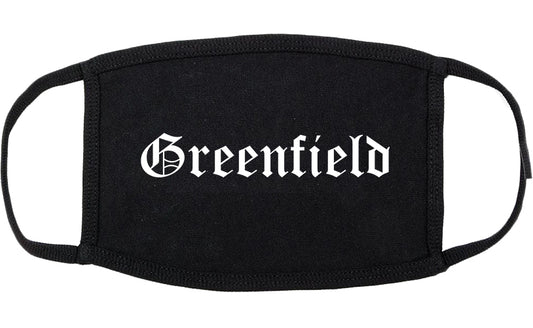 Greenfield Wisconsin WI Old English Cotton Face Mask Black