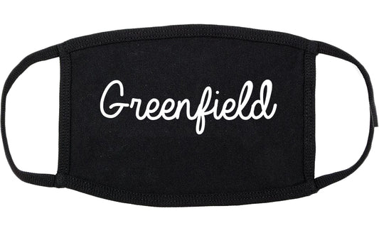 Greenfield Wisconsin WI Script Cotton Face Mask Black