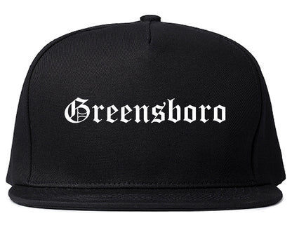 Greensboro North Carolina NC Old English Mens Snapback Hat Black
