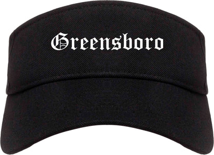 Greensboro North Carolina NC Old English Mens Visor Cap Hat Black
