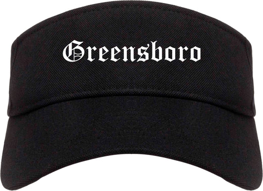 Greensboro North Carolina NC Old English Mens Visor Cap Hat Black