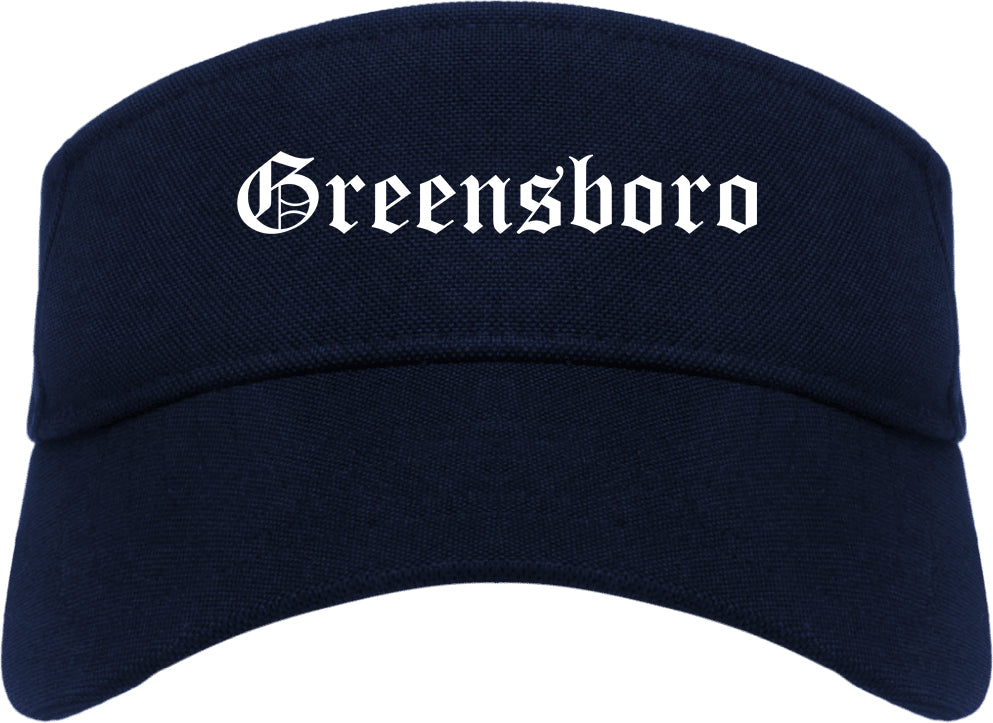 Greensboro North Carolina NC Old English Mens Visor Cap Hat Navy Blue