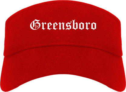 Greensboro North Carolina NC Old English Mens Visor Cap Hat Red