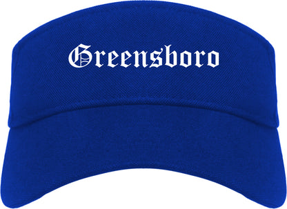 Greensboro North Carolina NC Old English Mens Visor Cap Hat Royal Blue