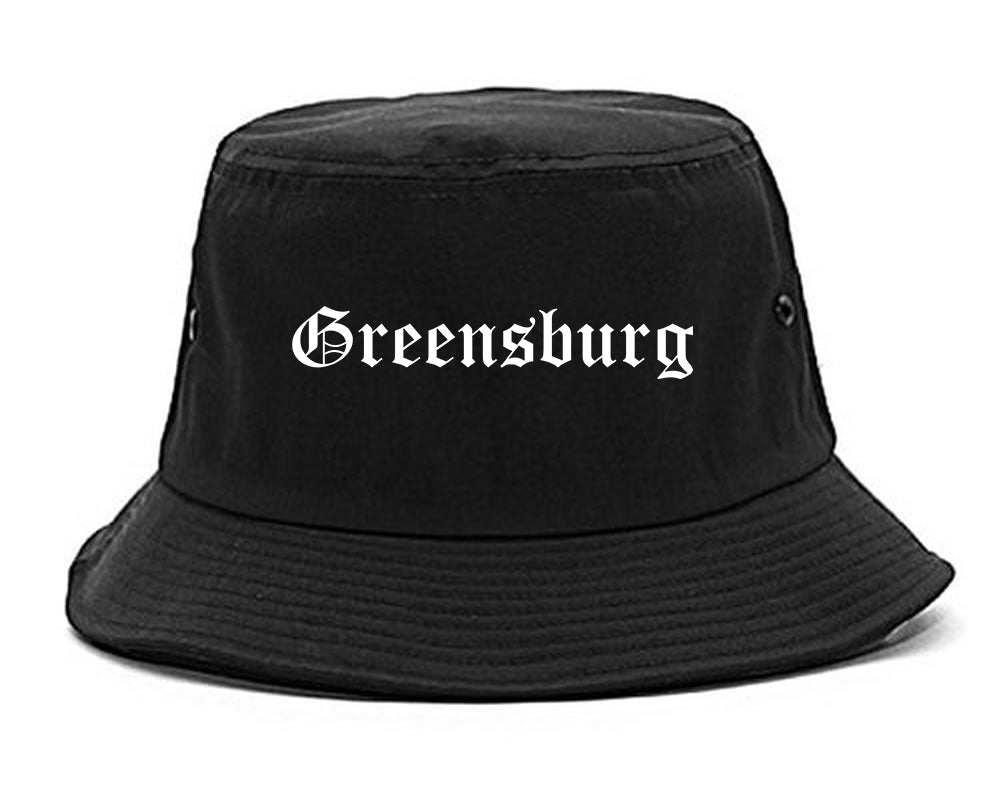 Greensburg Indiana IN Old English Mens Bucket Hat Black