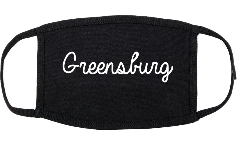 Greensburg Indiana IN Script Cotton Face Mask Black