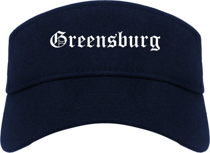 Greensburg Indiana IN Old English Mens Visor Cap Hat Navy Blue