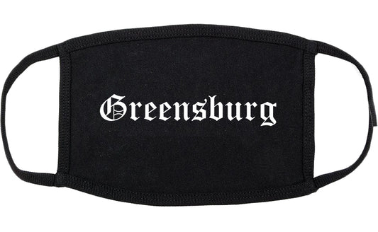 Greensburg Pennsylvania PA Old English Cotton Face Mask Black