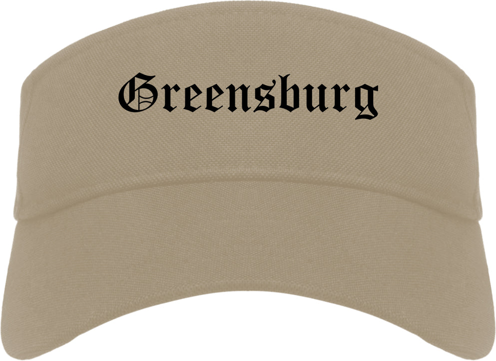 Greensburg Pennsylvania PA Old English Mens Visor Cap Hat Khaki