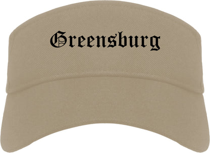 Greensburg Pennsylvania PA Old English Mens Visor Cap Hat Khaki