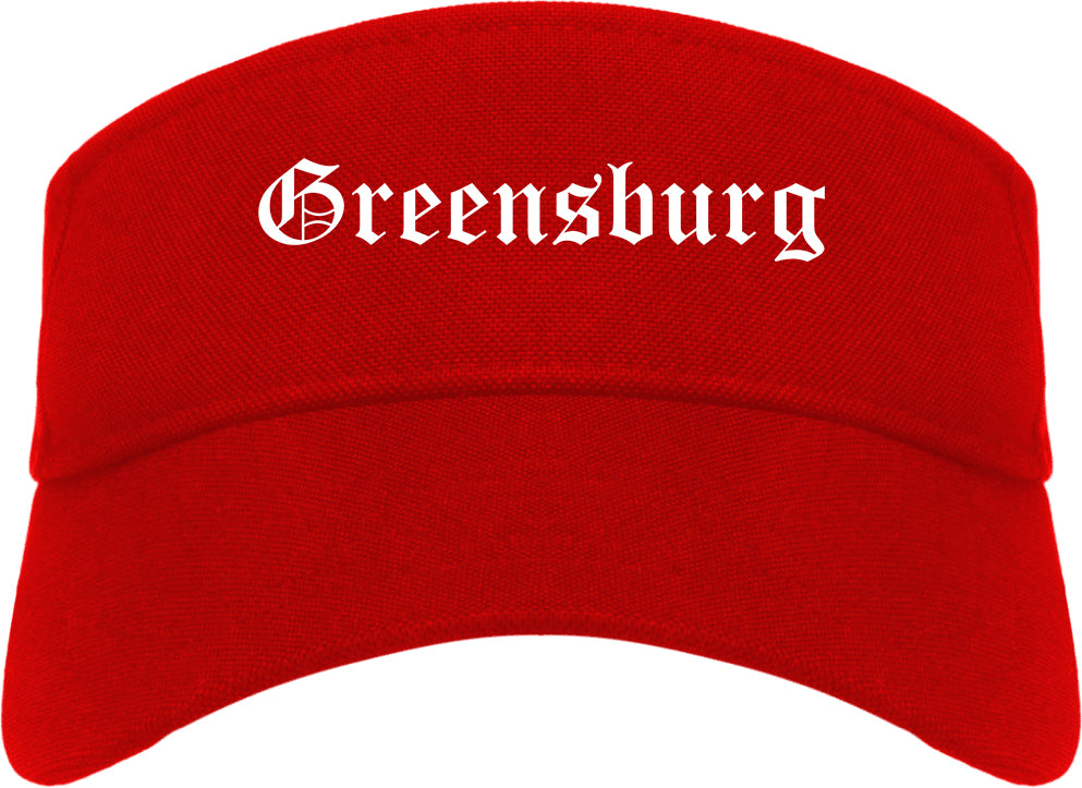 Greensburg Pennsylvania PA Old English Mens Visor Cap Hat Red