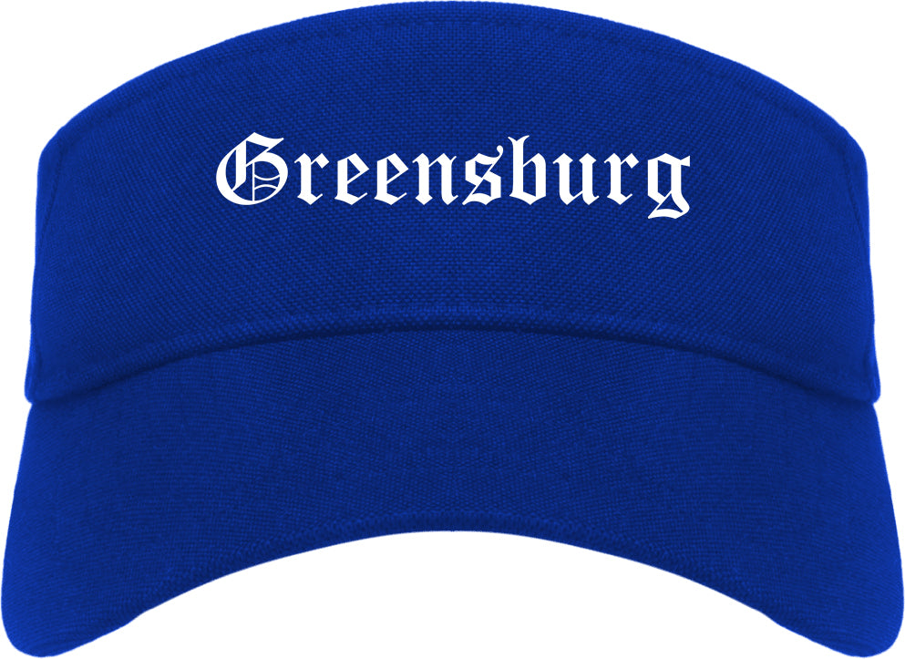 Greensburg Pennsylvania PA Old English Mens Visor Cap Hat Royal Blue