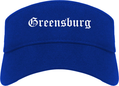 Greensburg Pennsylvania PA Old English Mens Visor Cap Hat Royal Blue