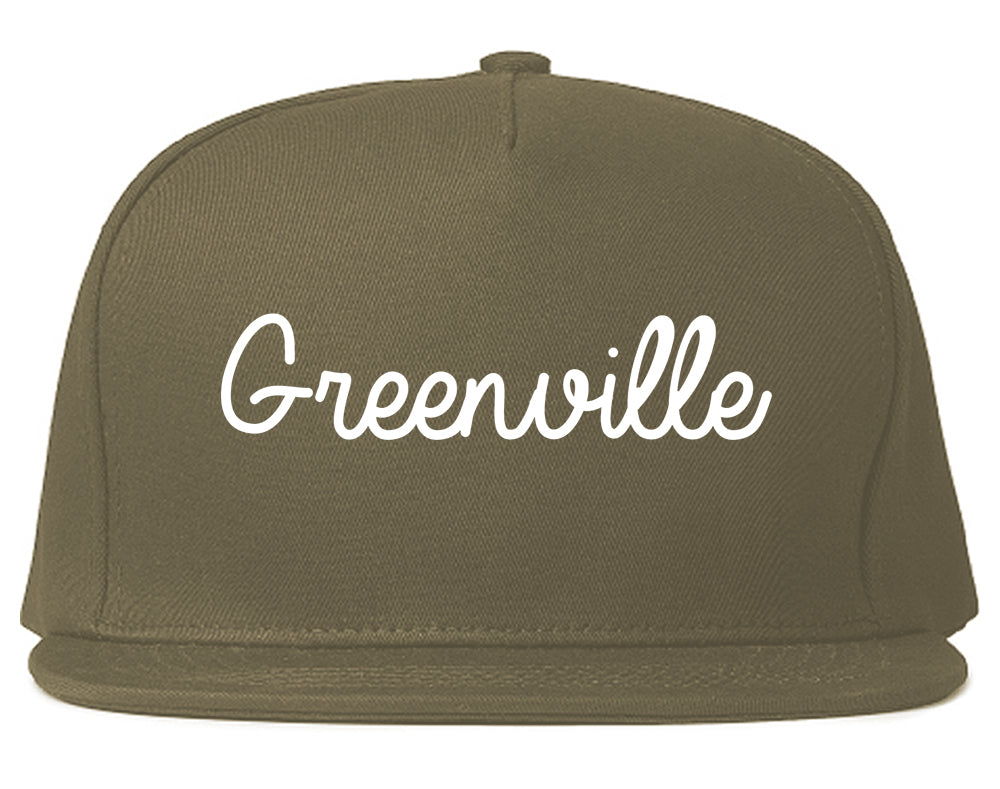 Greenville Alabama AL Script Mens Snapback Hat Grey