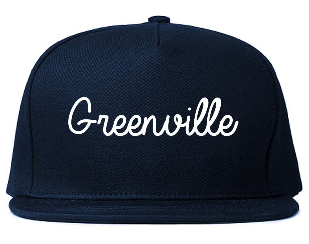 Greenville Alabama AL Script Mens Snapback Hat Navy Blue