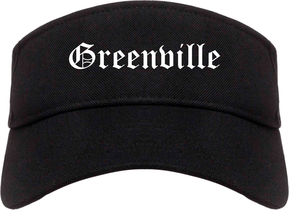 Greenville Alabama AL Old English Mens Visor Cap Hat Black